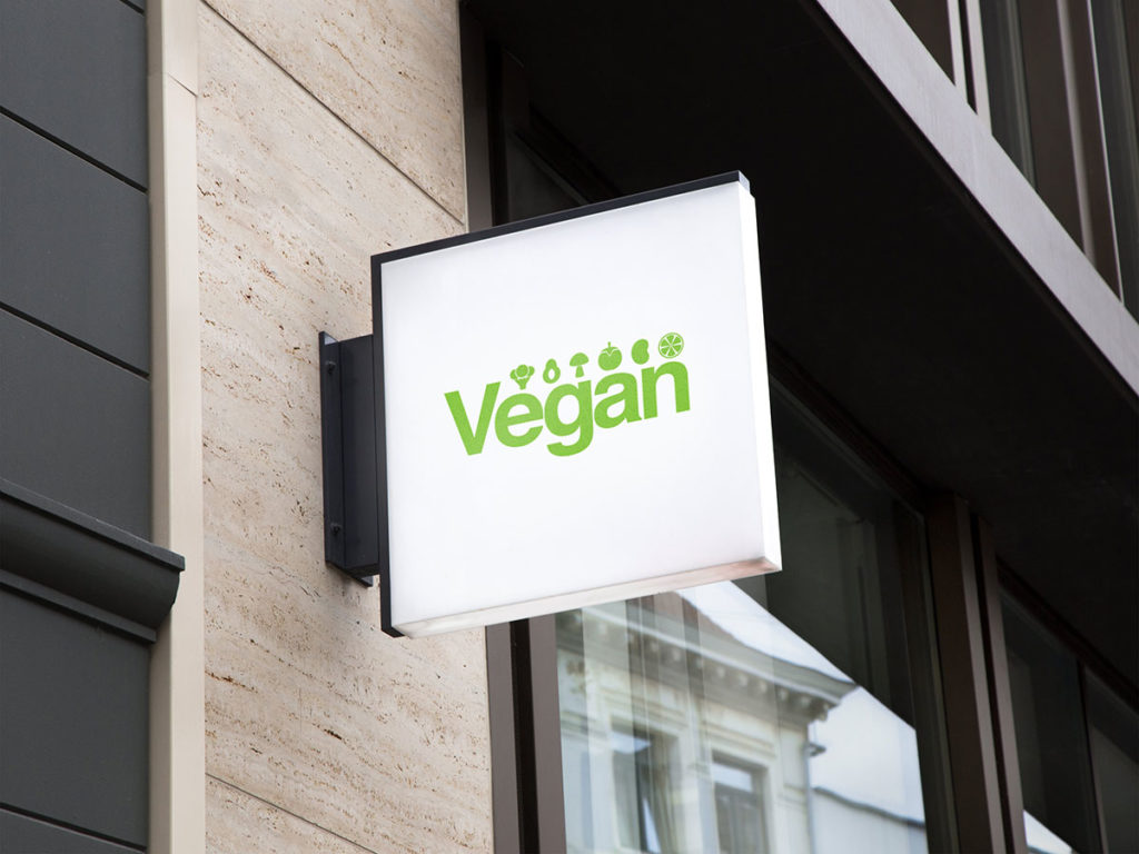 Vegan Logo Street Sign